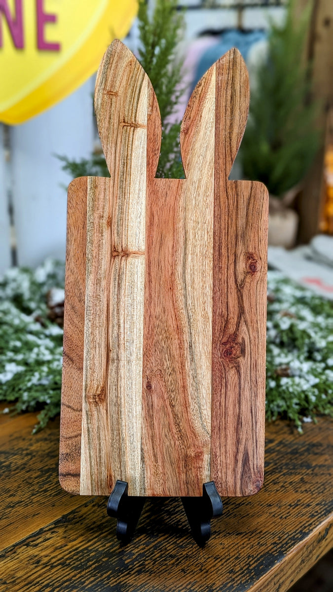 Wooden Serving Board Bunny Ears Pocketful of Posies