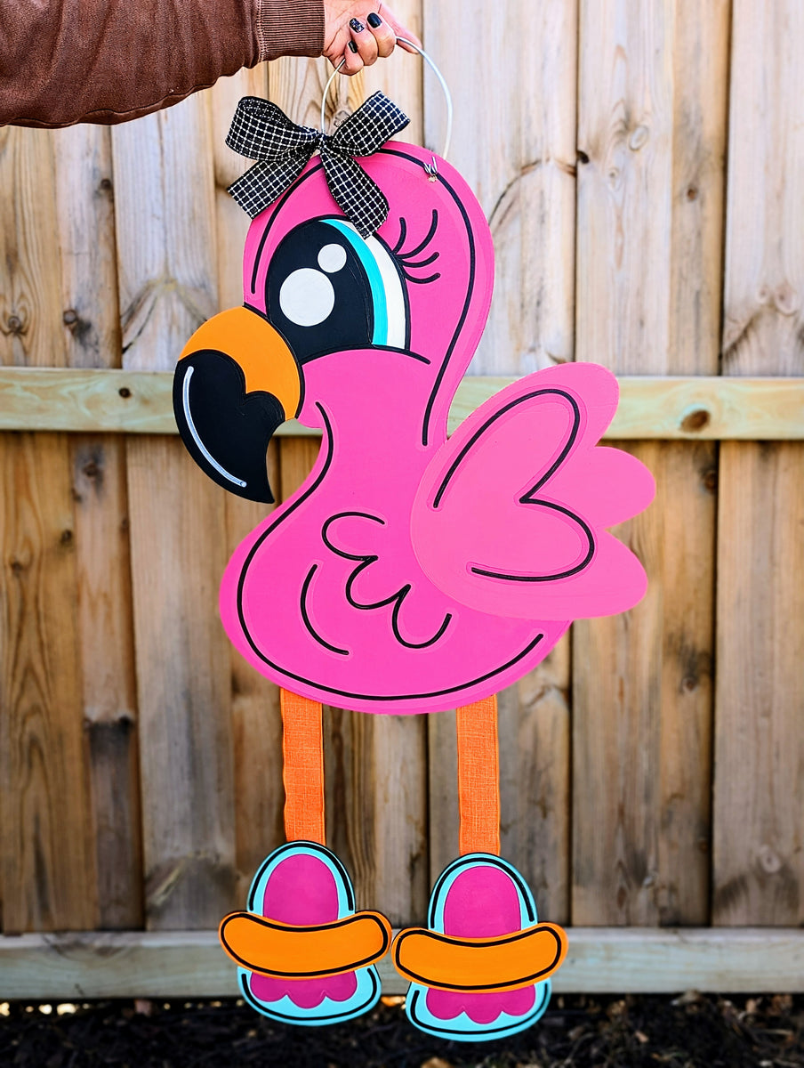 Flamingo buying Door Hanger