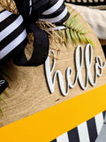 Bottom Block Hello Door Hanger