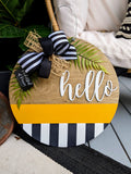 Bottom Block Hello Door Hanger