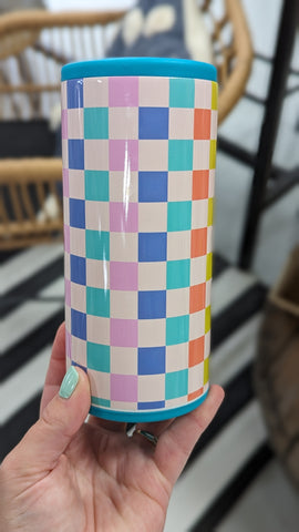 Multicolored Checkered Coozie