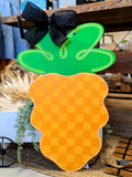 Checkered Carrot Door Hanger