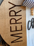 Merry Christmas Engraved Door Hanger