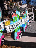 Spring Welcome Cross Door Hanger