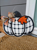 Buffalo Check Pumpkin Door Hanger