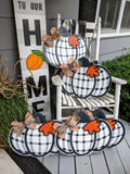 Buffalo Check Pumpkin Door Hanger