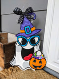 Ghost With Candy Bag Door Hanger