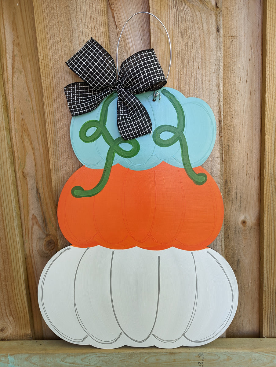 Stacked Pumpkins Door Hanger Pocketful of Posies