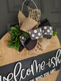 Welcome-ish Floral Door Hanger