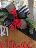 Merry Christmas Red Door Hanger