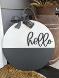 Herringbone Hello Door Hanger