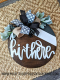 Two-Tone Side Block Floral Door Hanger