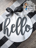 Distressed Hello Door Hanger
