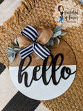Everyday Hello White Door Hanger
