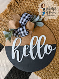 Everyday Hello Charcoal Door Hanger