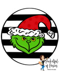 Grinch Round Template
