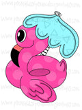 Flamingo with Umbrella Template