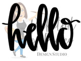 Hello Hand Lettered Template