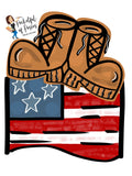 Combat Boots & Flag Template