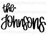Family Name Hand Lettered Template