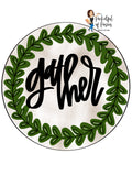 Distressed Round Vine Gather Template