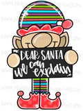 Dear Santa Elf Template