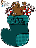 Happy Holidays Stocking Template