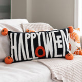 Happy Halloween Embroidered Lumbar Pillow