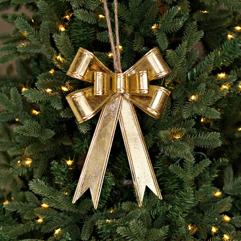 Gold Metal Bow Ornament