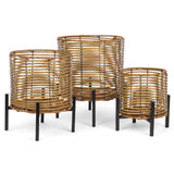 Round Rattan Planters