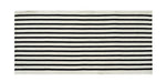 Black and Ivory Striped Layering Rug