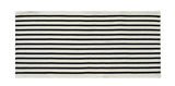 Black and Ivory Striped Layering Rug