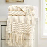 Waffle Stripe Throw Blanket