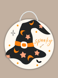 Spooky Witch Hat Round Door Hanger