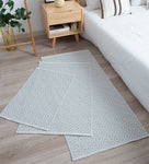 Black Geometric Diamond Layering Rug