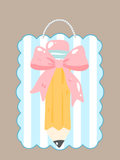 Bowed Teacher Pencil Framed Door Hanger
