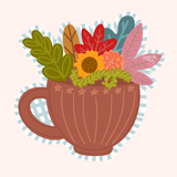 Fall Flower Cup Printed Attachment