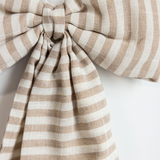 Oversized Fabric Bow: Beige Sand Stripes