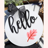 Pink Fall Leaf Printed Attachment
