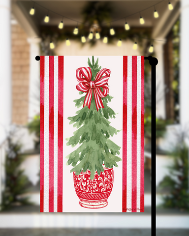 Chinoiserie Christmas Tree Garden Flag