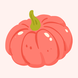 Fall Coral Pumpkin Printed Attachment