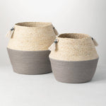 WOVEN TOTE BASKET SET/2