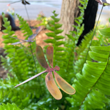 Copper Garden Stake: Dragonfly