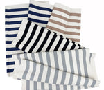 Black and White Woven Cotton Striped Layering Rug