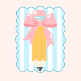 Bowed Teacher Pencil Frame Printed Attachment