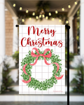 Merry Christmas Wreath Garden Flag