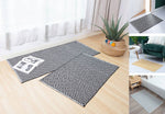 Black Geometric Diamond Layering Rug