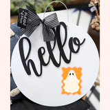 Orange Bowed Ghost Printed Attachment
