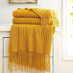 Waffle Stripe Throw Blanket