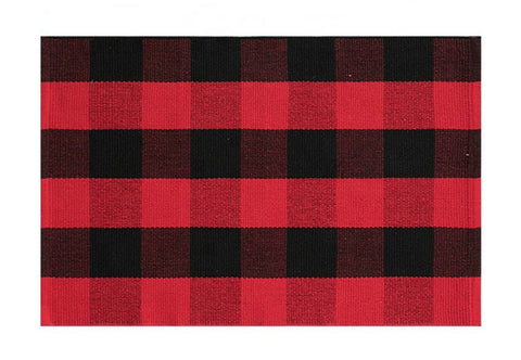 Red Buffalo Plaid Layering Rug
